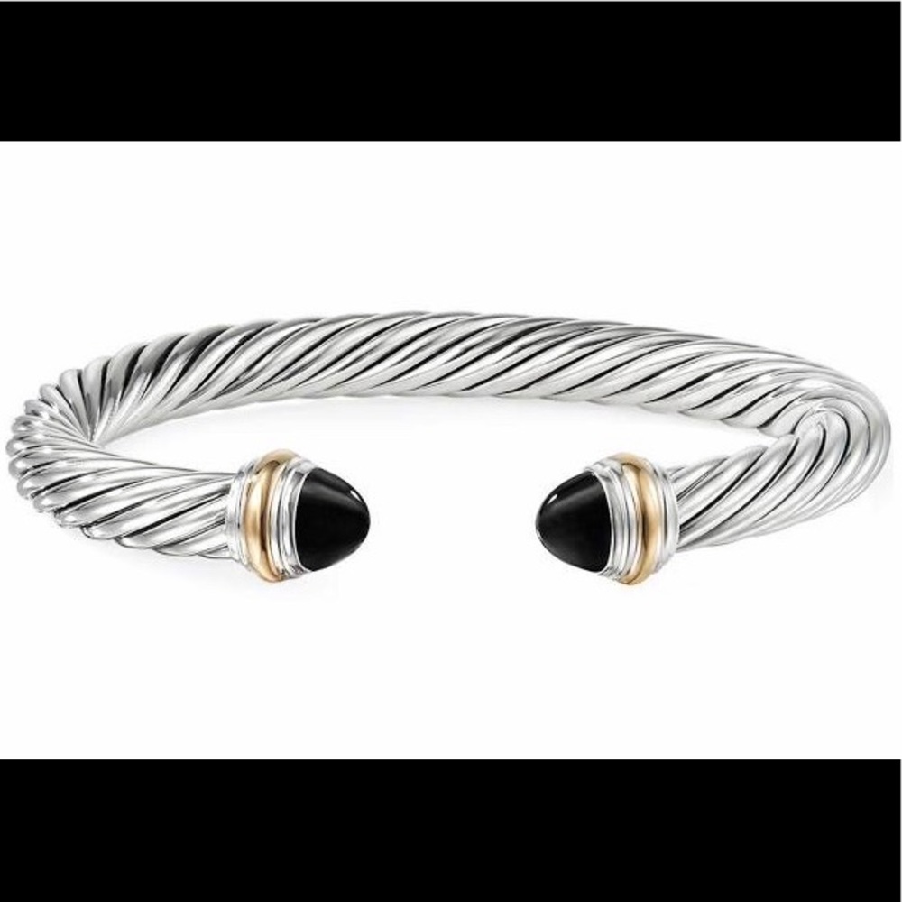 David Yurman bangle cabochon onyx 7mm wide